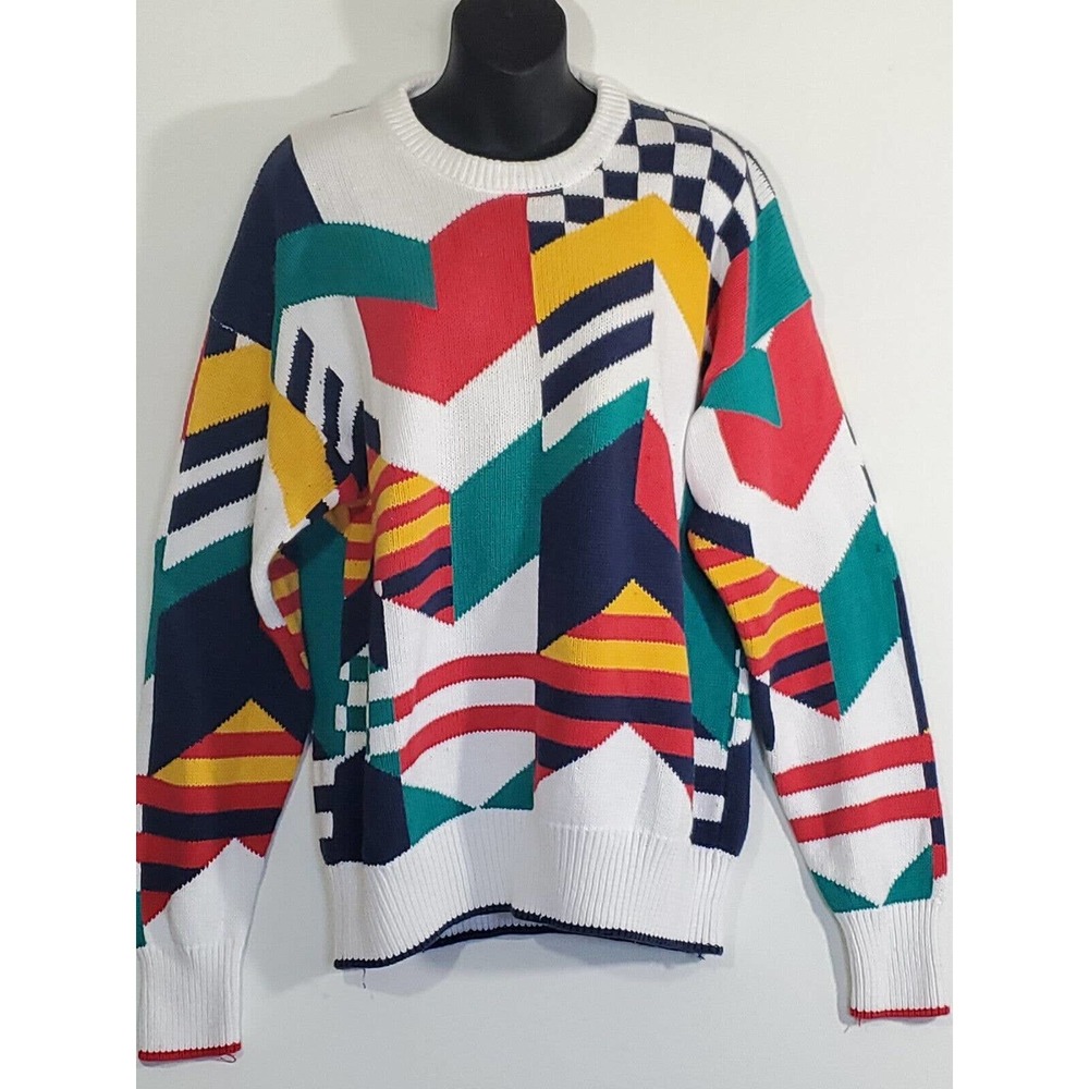 Linksports by Austad Abstract Print Long Sleeve Round Neck Pullover Sweater